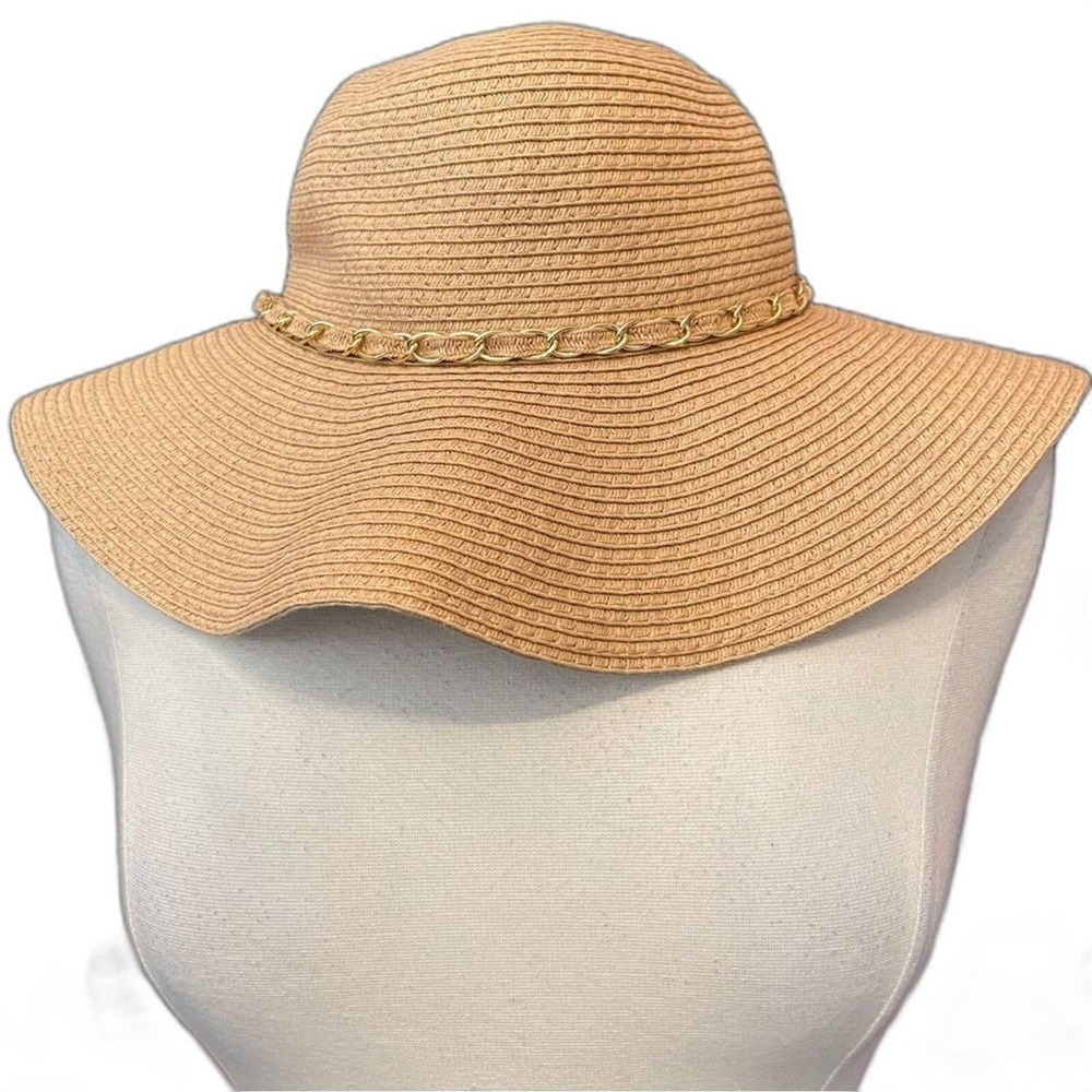 NATURAL Woven Straw Floppy Brimmed‎ Hat